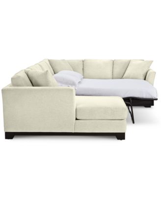 Elliot II 138" Fabric 3-Piece Chaise Sleeper Sectional