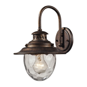 Elk Lighting 1 Light Outdoor Wall Mount In Regal Bronze In Bronze