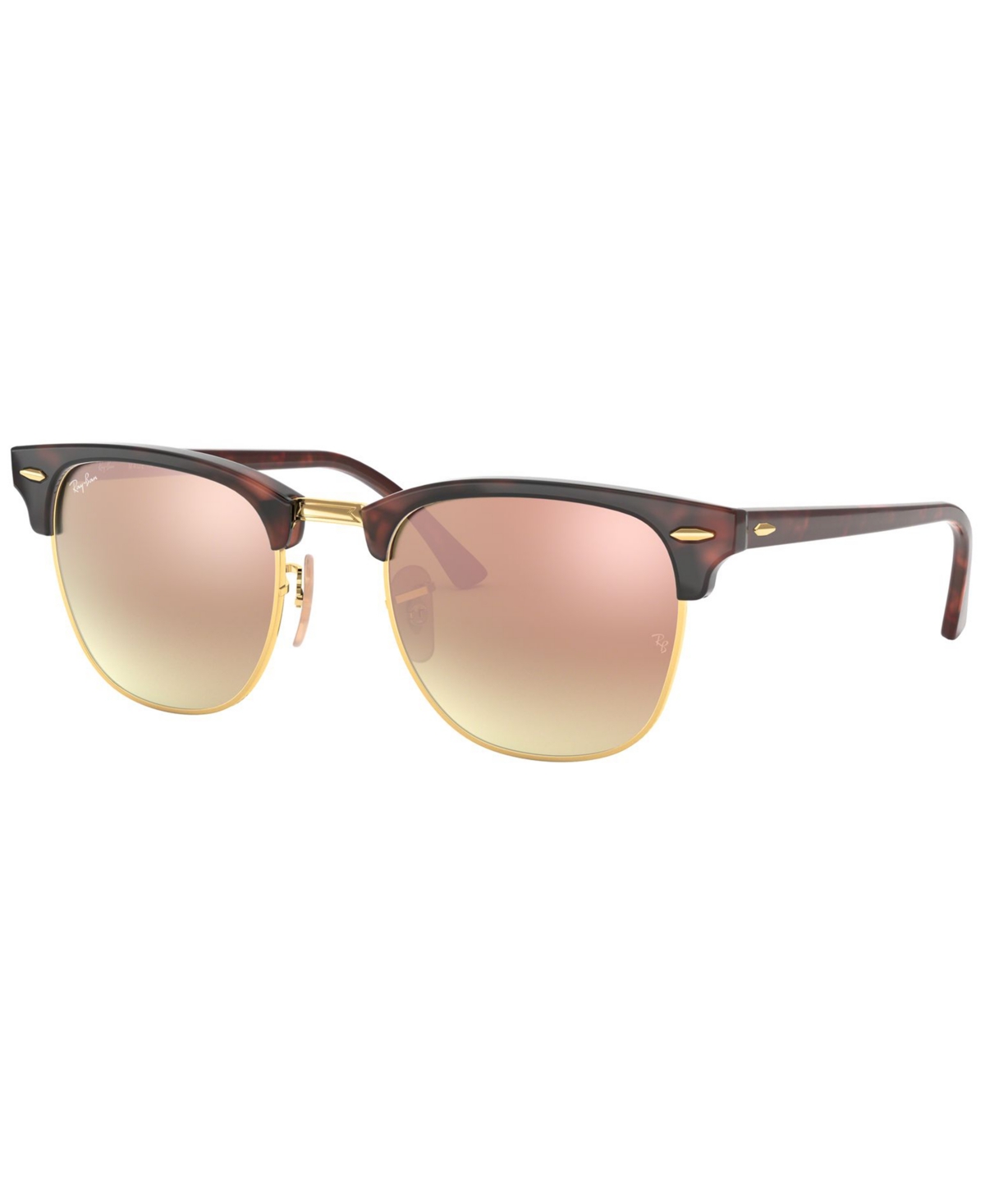 Shop Ray Ban Unisex Sunglasses, Rb3016 Clubmaster Mineral Flash Lenses In Tortoise,copper Gradient Mirror
