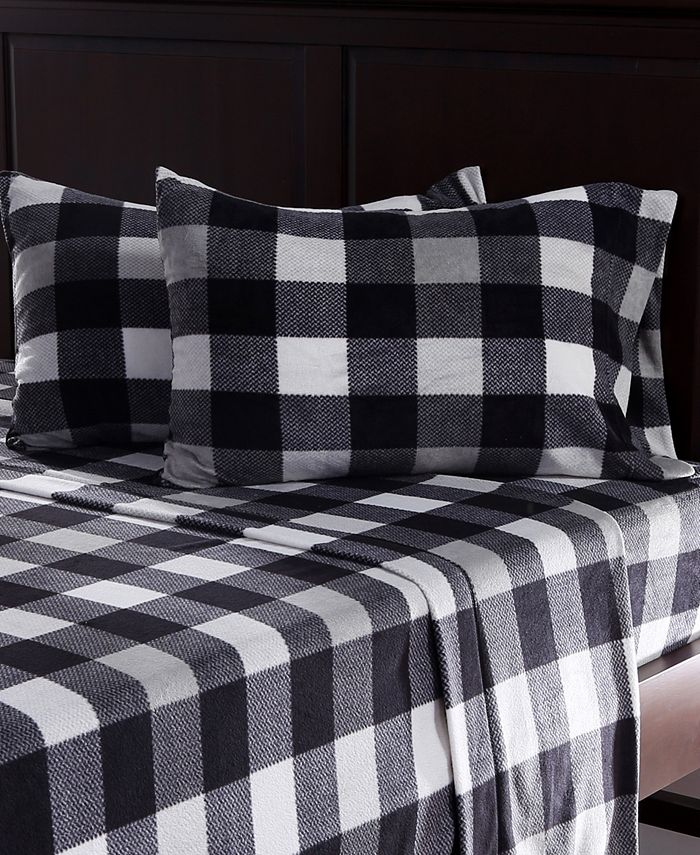 Berkshire Blanket Home Co. Prairie Plaid Microfleece King Sheet