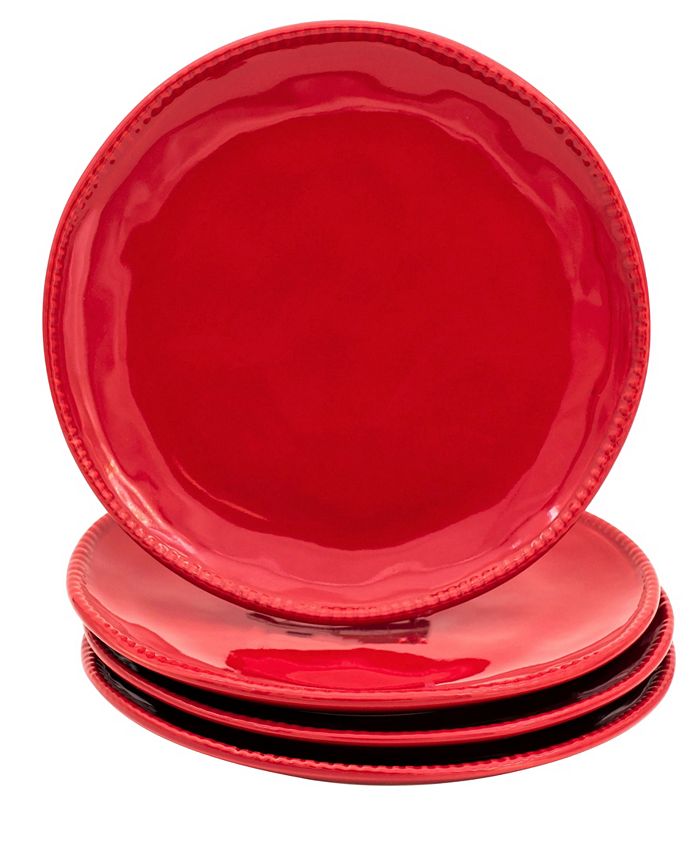 Euro Ceramica Algarve 4 Piece Red Salad Plate Set Macy's