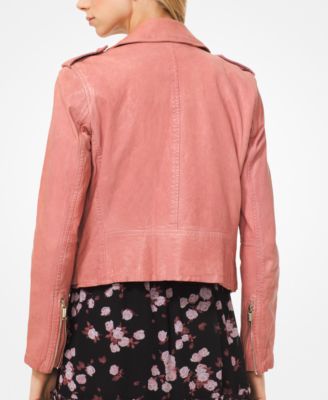 michael kors pink leather jacket