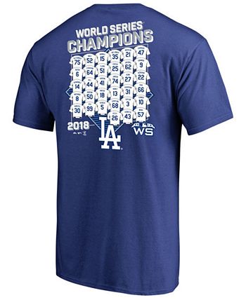 Majestic Men's Los Angeles Dodgers World Series Champ Roster of Jerseys T- Shirt 2018 - Macy's