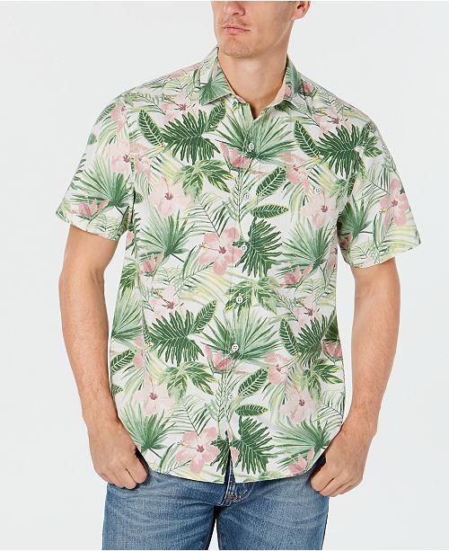 Tommy Bahama Men S Kayo Blossoms Tropical Print Hawaiian Shirt