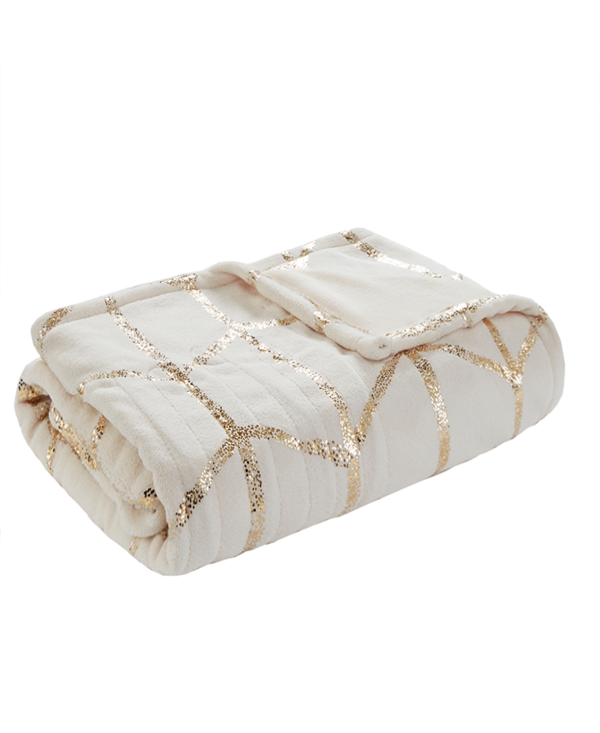 Sleep Philosophy Closeout! True North By  Raina 50" X 60" Electric Metallic Print Throw Bedding In Ivory