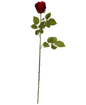 Nearly Natural 33" Elegant Red Rose Bud Artificial Flower, Set Of 6 In Red