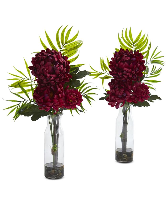Nearly Natural Tropical Mum Artificial Arrangement, Set of 2 Macy's