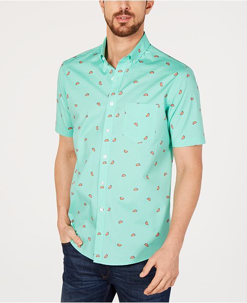 Club Room Men S Watermelon Print Short Sleeve Shirt Created For
