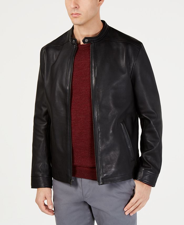 Tasso Elba Men's Pietro Leather Jacket, Created for Macy's - Macy's