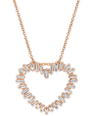 Le Vian - Vanilla™ Diamond Baguette Heart 20" Pendant Necklace (5/8 ct. t.w.) in 14k Rose Gold