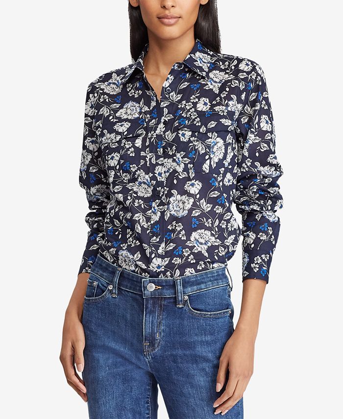 Lauren Ralph Lauren Cotton Voile Shirt - Macy's