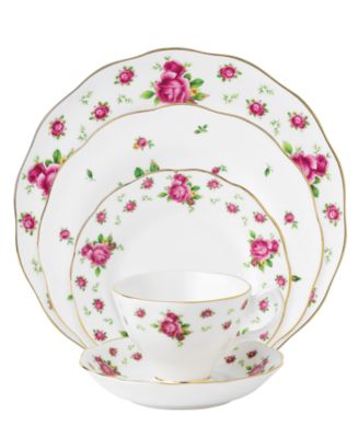 Royal Albert Dinnerware, Old Country Roses White Vintage 5 Piece Place ...