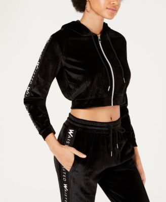 cropped velour jacket