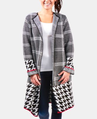NY Collection - Mixed-Pattern Duster Cardigan