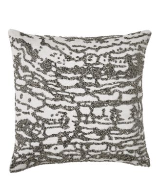Donna Karan Home - Donna Karan Collection Luna Beaded Decorative Pillow in Platinum