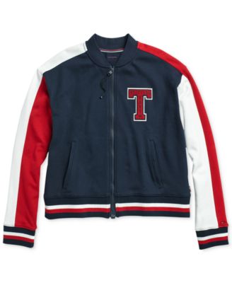 tommy hilfiger red bomber jacket womens