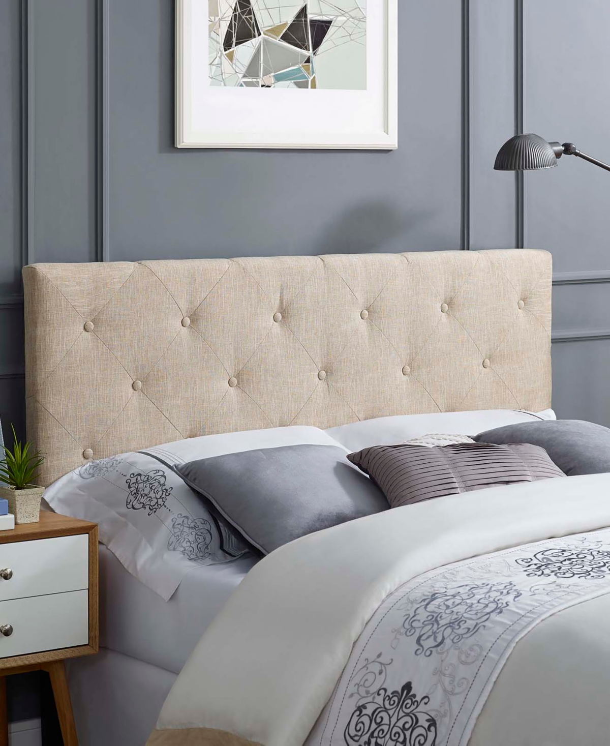 Modway Terisa King Upholstered Fabric Headboard In Gray