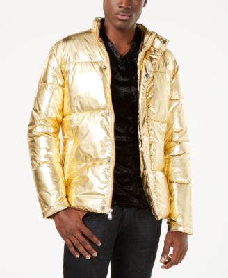 men metallic puffer jacket