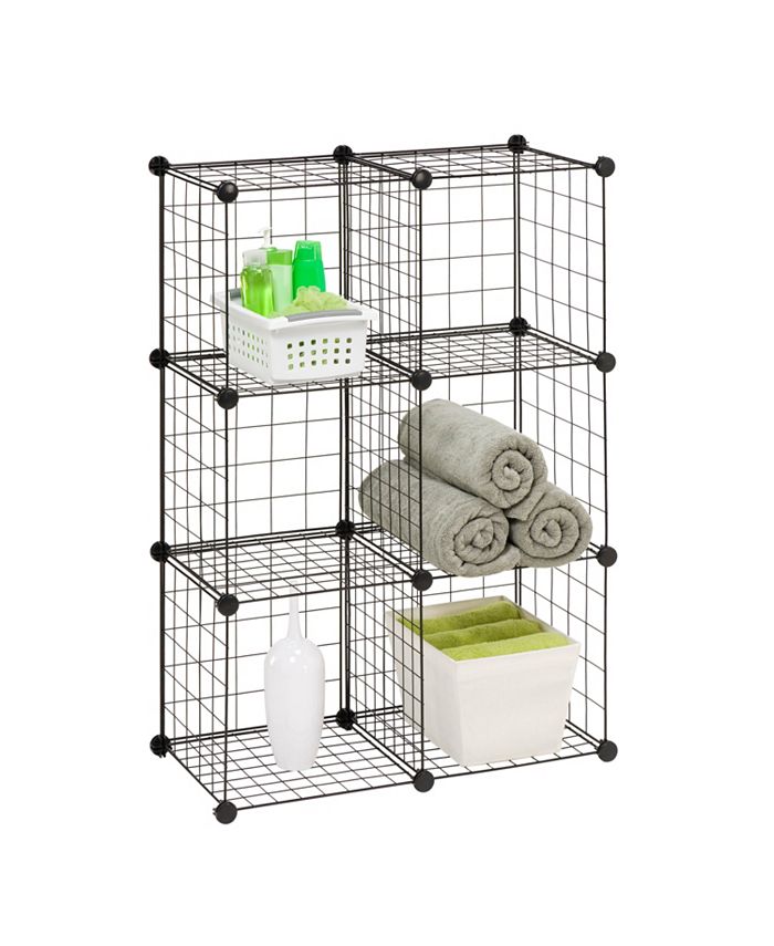 Honey Can Do 6 Pack Modular Mesh Storage Cube, Black & Reviews