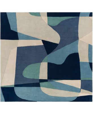 Livabliss - Forum FM-7195 Teal 8' Square Area Rug