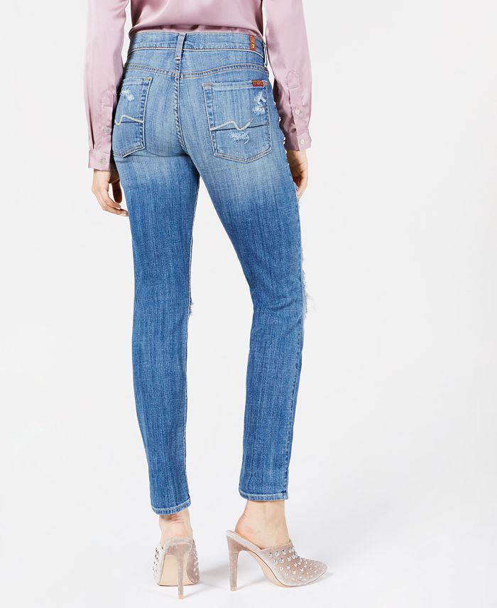 7 For All Mankind Ripped Embellished Skinny Jeans & Reviews - Jeans ...