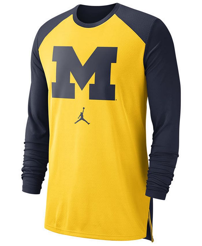 Nike Men's Michigan Wolverines Breathe Shooter Long Sleeve T-Shirt - Macy's