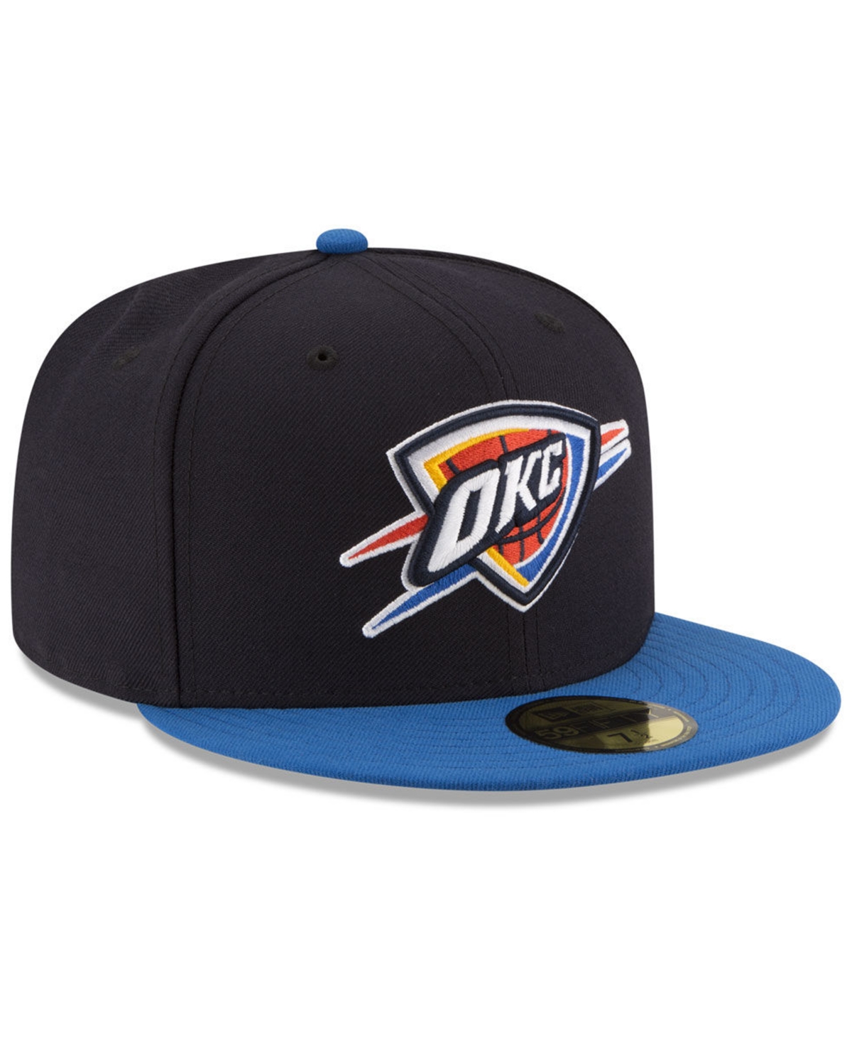 New Era Oklahoma City Thunder Basic 2 Tone 59fifty Fitted Cap In Black,blue