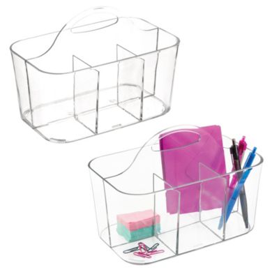 iDesign 4-Section Storage Caddy Organizer with Handle - Clear