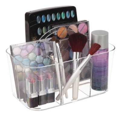 iDesign 4-Section Storage Caddy Organizer with Handle - Clear