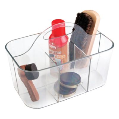 iDesign 4-Section Storage Caddy Organizer with Handle - Clear