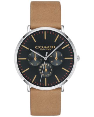 COACH - Men's Varick Camel Leather Strap Watch 40mm