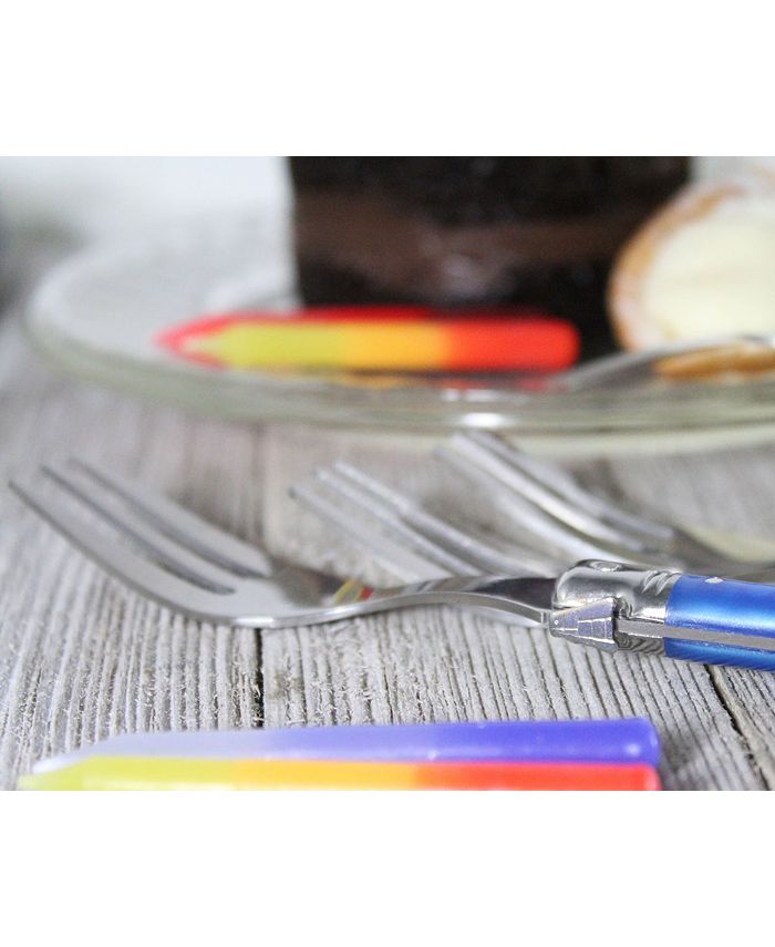 French Home - Laguiole Shades of Blue Cake Forks, Set of 4