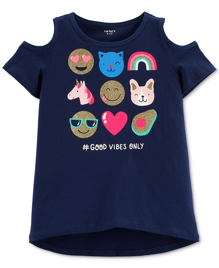 Carter's Little Girls Emoji Graphic Cotton T-Shirt - Macy's