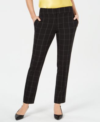 Kasper - Windowpane-Plaid Pants