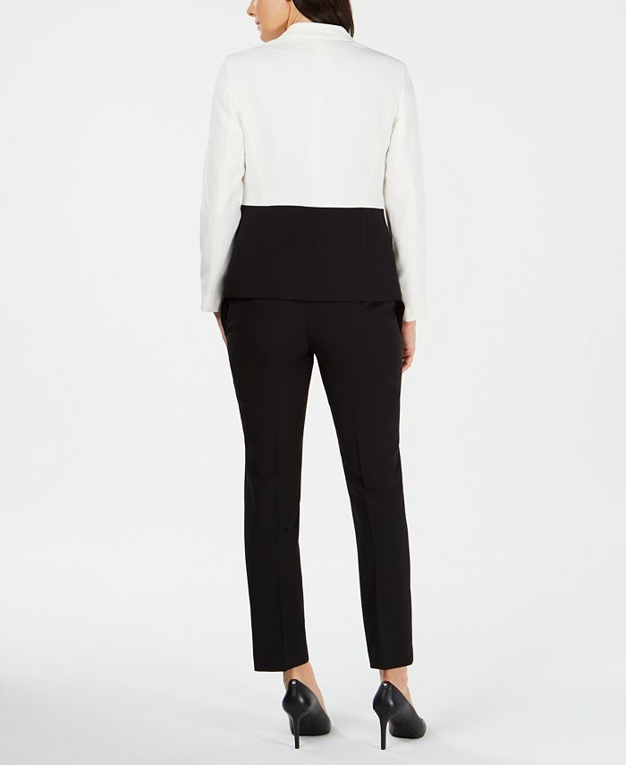Le Suit Colorblocked-Jacket Pantsuit - Macy's