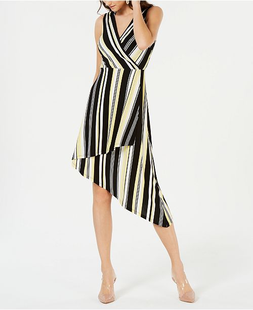 INC Womens Ivory Striped Sleeveless V Neck Maxi Dress Size 4 main image 1