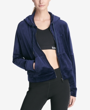 image of Dkny Sport Velour Cropped Hoodie