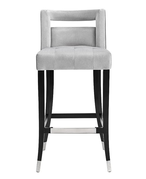 TOV Furniture Hart Grey Velvet Counter Stool & Reviews Furniture Macy's
