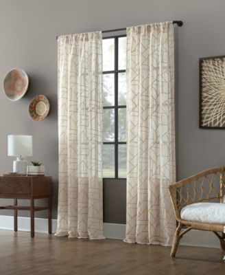 Jigsaw Embroidery Linen Blend Curtain