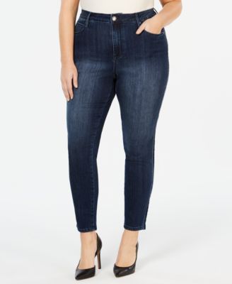 Seven7 Jeans Plus Size Velvet-Stripe Skinny Jeans  