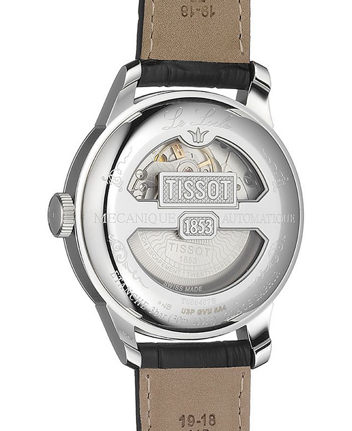 Tissot T Classic Le Locle Automatic Black Dial Black Leather Strap Watch For Men - T41.1.423.53
