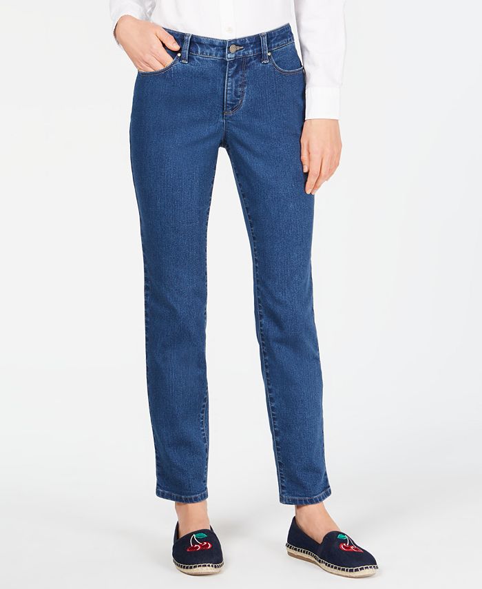 Charter Club Petite Tummy Control Ankle-Length Jeans, Created for Macy ...