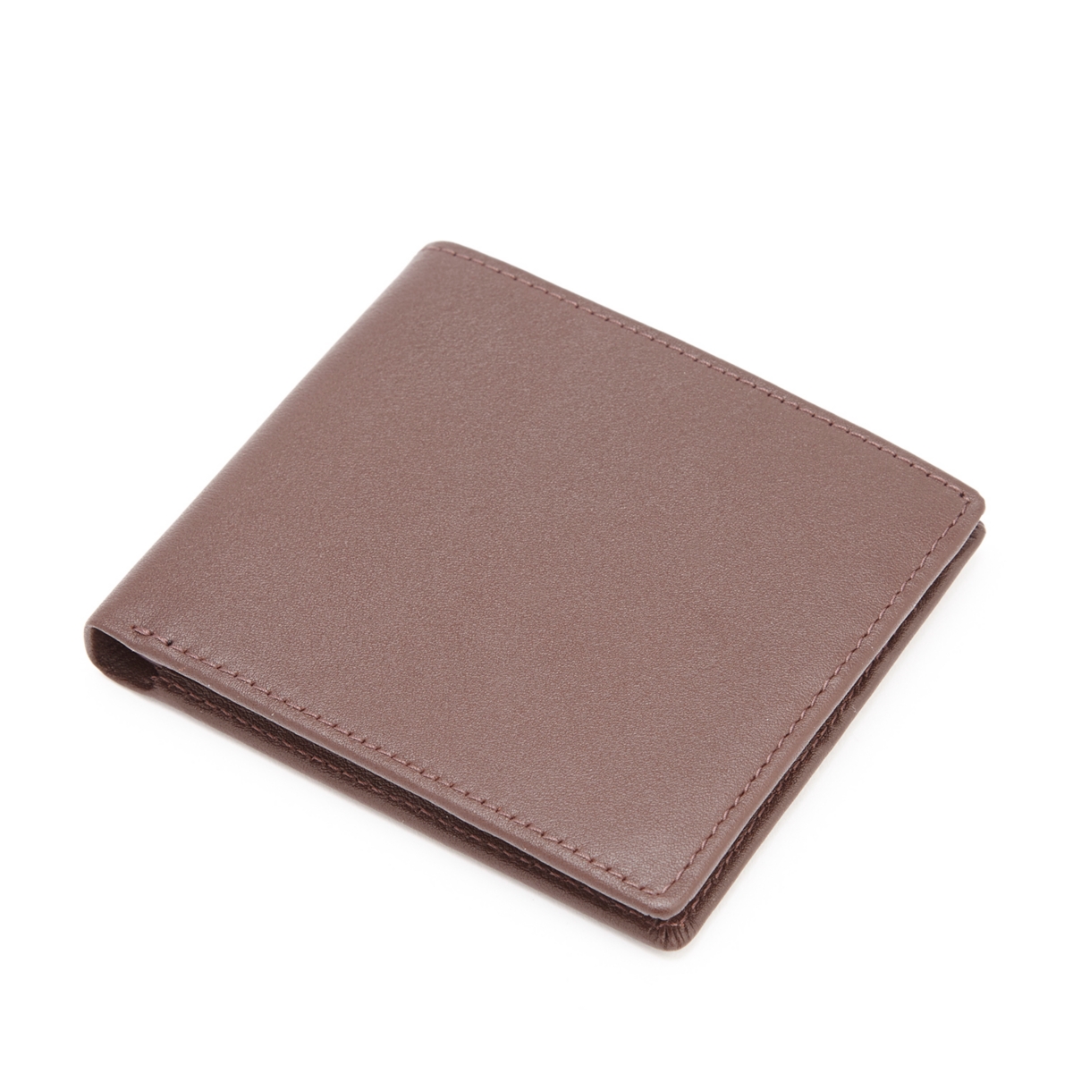 Men'S Bifold Wallet With Double Id Flap - Brown