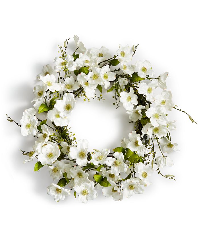 Martha Stewart Collection CLOSEOUT! Spring Dogwood Artificial Wreath, Created for Macy's Macy's