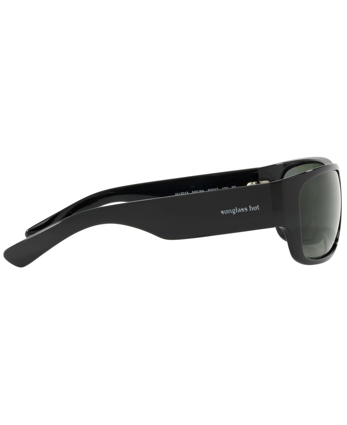 Shop Sunglass Hut Collection Polarized Sunglasses, Hu2013 63 In Black,polar Green