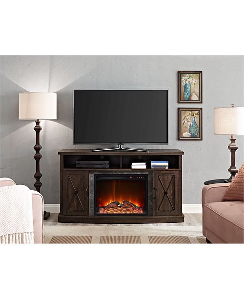 Ameriwood Home Zane Electric Fireplace Tv Stand For Tvs Up To