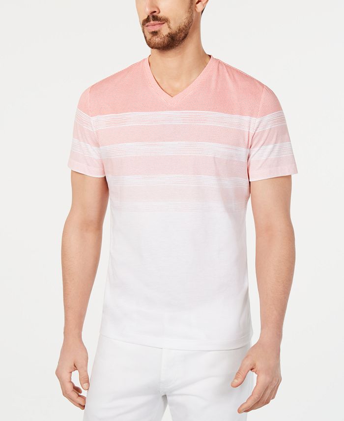 Alfani Men's Striped V-Neck T-Shirt, Created for Macy's - Macy's