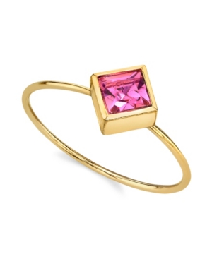 image of 2028 14K Gold Dipped Diamond Shaped Crystal Ring