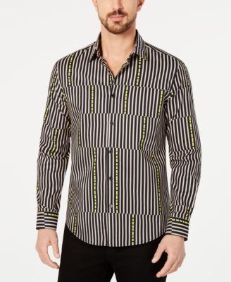 Alfani - Men's Asymmetrical Striped Shirt