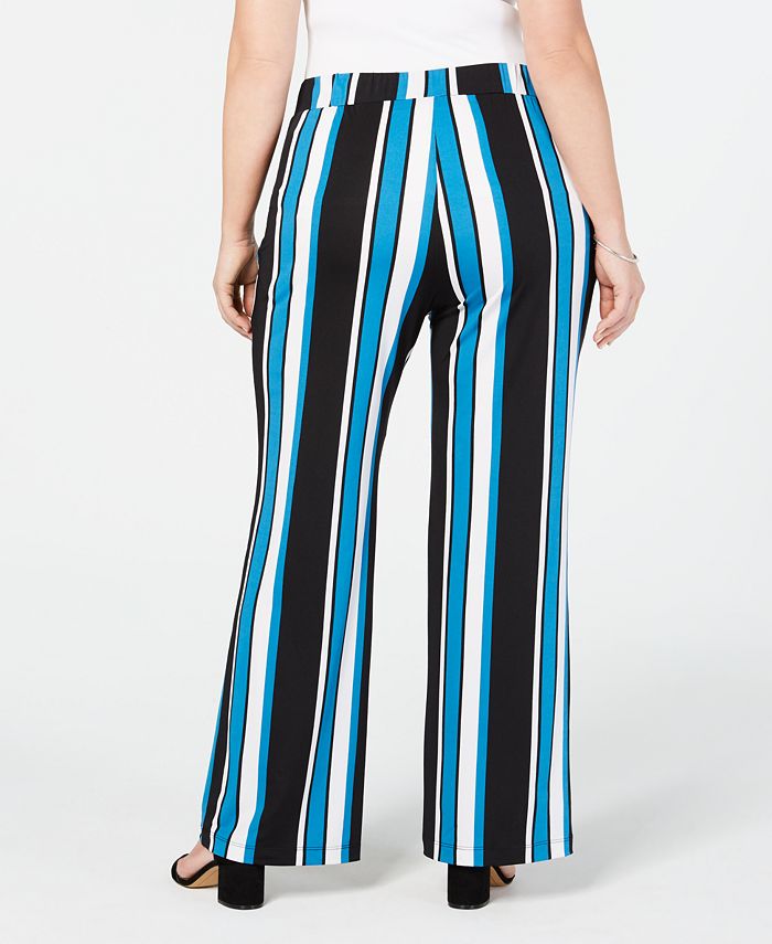 NY Collection Plus & Petite Plus Striped Soft Pants - Macy's